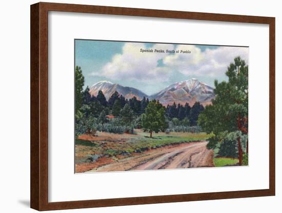 Colorado, View of the Spanish Peaks-Lantern Press-Framed Art Print