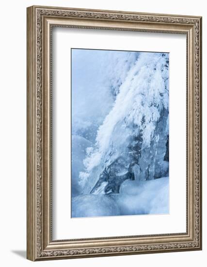 Colorado, Woodland Park. Ice and Frost Formation on Small Waterfall-Don Grall-Framed Photographic Print