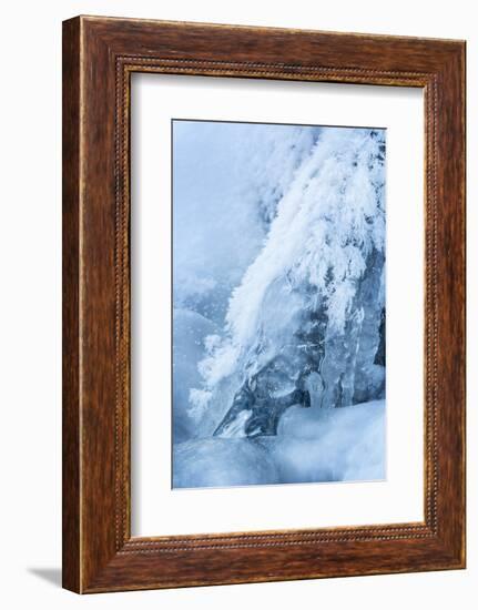 Colorado, Woodland Park. Ice and Frost Formation on Small Waterfall-Don Grall-Framed Photographic Print