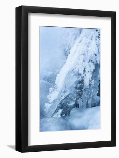 Colorado, Woodland Park. Ice and Frost Formation on Small Waterfall-Don Grall-Framed Photographic Print