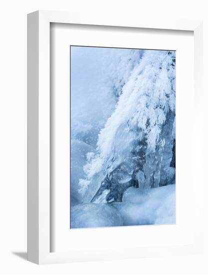 Colorado, Woodland Park. Ice and Frost Formation on Small Waterfall-Don Grall-Framed Photographic Print