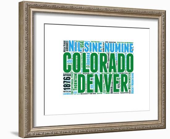 Colorado Word Cloud Map-NaxArt-Framed Art Print