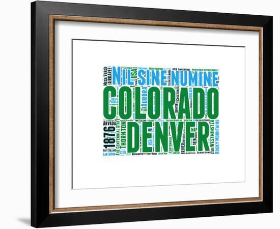 Colorado Word Cloud Map-NaxArt-Framed Art Print