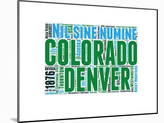 Colorado Word Cloud Map-NaxArt-Mounted Art Print