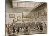 Colored Aquatint of Christies Auction Room, London, 1808-null-Mounted Giclee Print