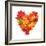 Colored Autumn Leaves In Heart Shape Isolated On White Background-Jag_cz-Framed Art Print