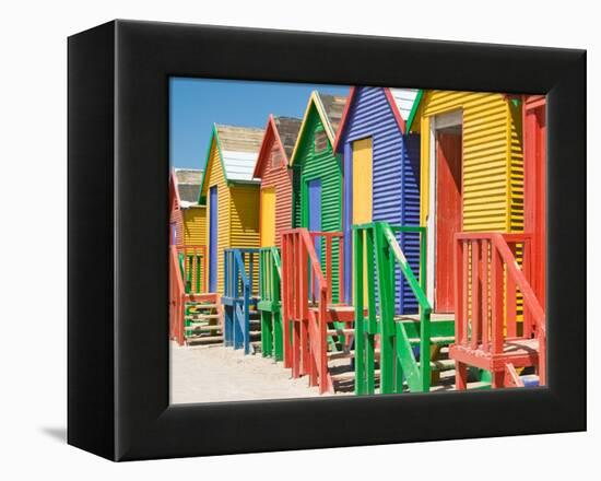 Colored Beach Huts-Joseph Sohm-Framed Premier Image Canvas