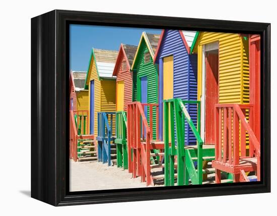 Colored Beach Huts-Joseph Sohm-Framed Premier Image Canvas