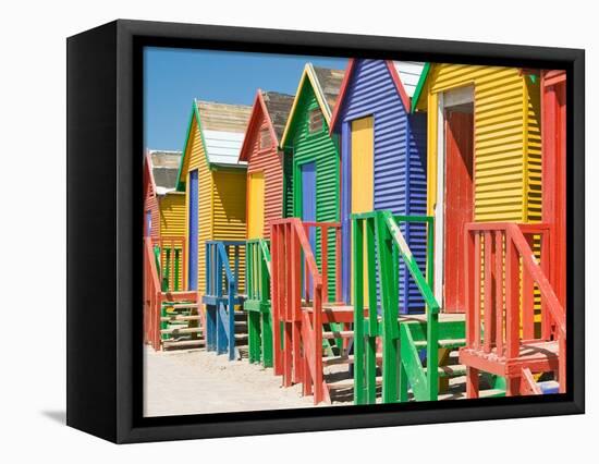 Colored Beach Huts-Joseph Sohm-Framed Premier Image Canvas