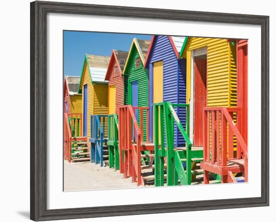 Colored Beach Huts-Joseph Sohm-Framed Photographic Print