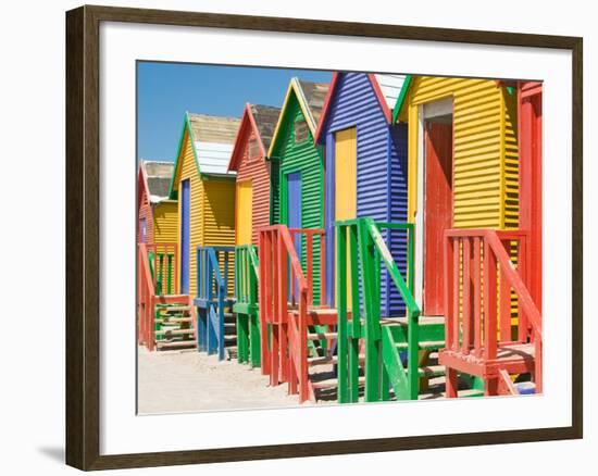 Colored Beach Huts-Joseph Sohm-Framed Photographic Print