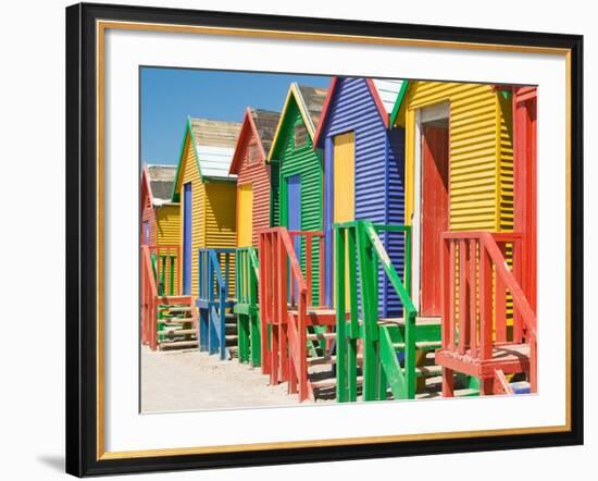 Colored Beach Huts-Joseph Sohm-Framed Photographic Print