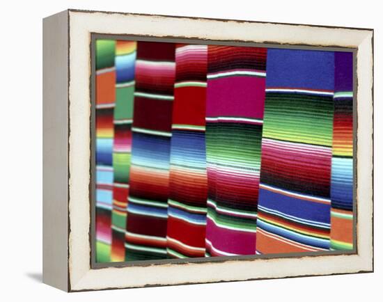 Colored Blankets For Sale, Oaxaca, Mexico-Alexander Nesbitt-Framed Premier Image Canvas