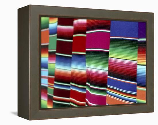 Colored Blankets For Sale, Oaxaca, Mexico-Alexander Nesbitt-Framed Premier Image Canvas