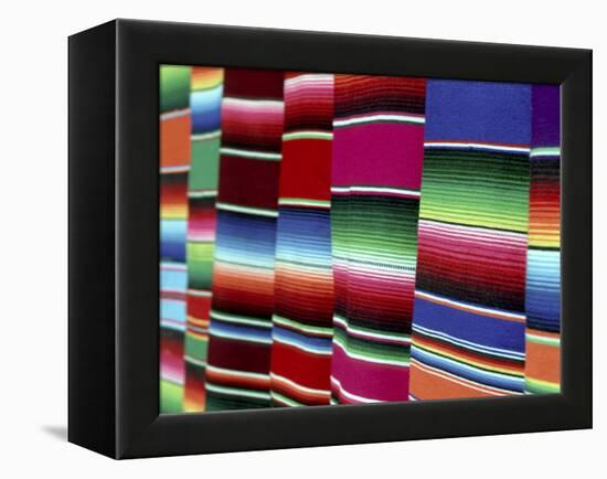 Colored Blankets For Sale, Oaxaca, Mexico-Alexander Nesbitt-Framed Premier Image Canvas