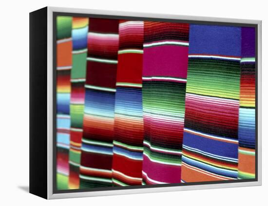 Colored Blankets For Sale, Oaxaca, Mexico-Alexander Nesbitt-Framed Premier Image Canvas