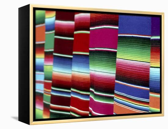 Colored Blankets For Sale, Oaxaca, Mexico-Alexander Nesbitt-Framed Premier Image Canvas