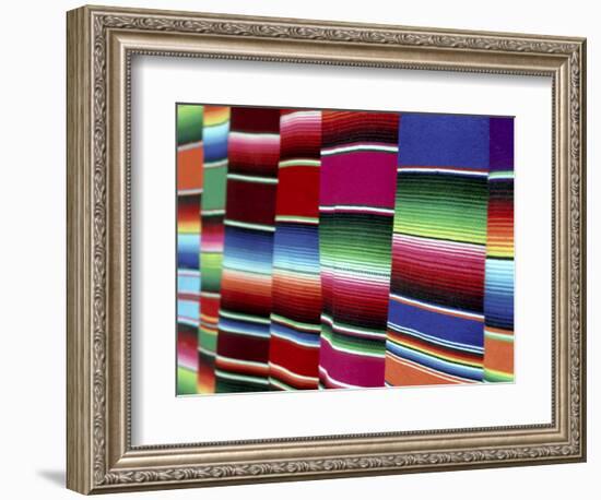 Colored Blankets For Sale, Oaxaca, Mexico-Alexander Nesbitt-Framed Photographic Print