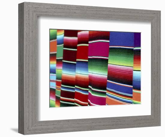 Colored Blankets For Sale, Oaxaca, Mexico-Alexander Nesbitt-Framed Photographic Print