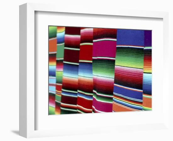 Colored Blankets For Sale, Oaxaca, Mexico-Alexander Nesbitt-Framed Photographic Print