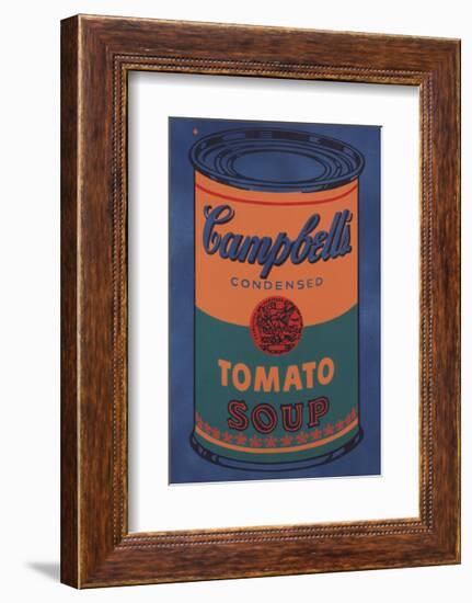 Colored Campbell's Soup Can, 1965 (blue & orange)-Andy Warhol-Framed Giclee Print