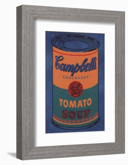 Colored Campbell's Soup Can, 1965 (blue & orange)-Andy Warhol-Framed Giclee Print