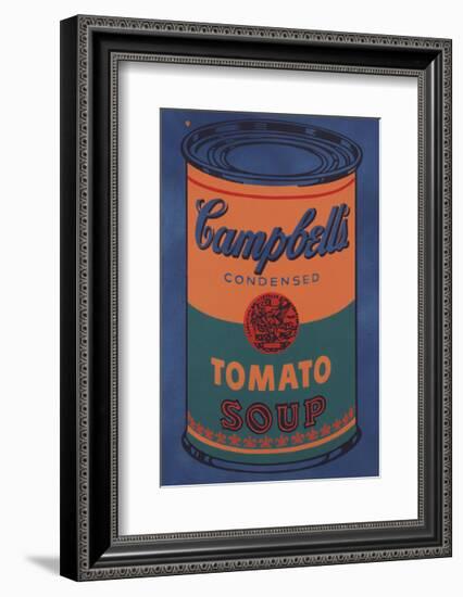 Colored Campbell's Soup Can, 1965 (blue & orange)-Andy Warhol-Framed Giclee Print