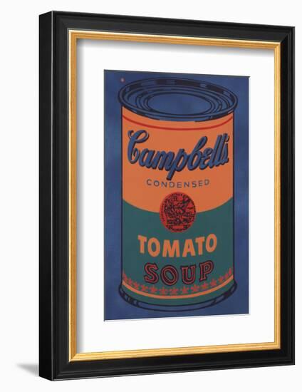 Colored Campbell's Soup Can, 1965 (blue & orange)-Andy Warhol-Framed Giclee Print