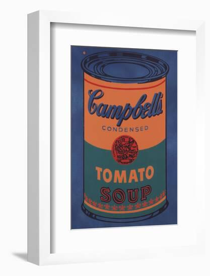 Colored Campbell's Soup Can, 1965 (blue & orange)-Andy Warhol-Framed Giclee Print