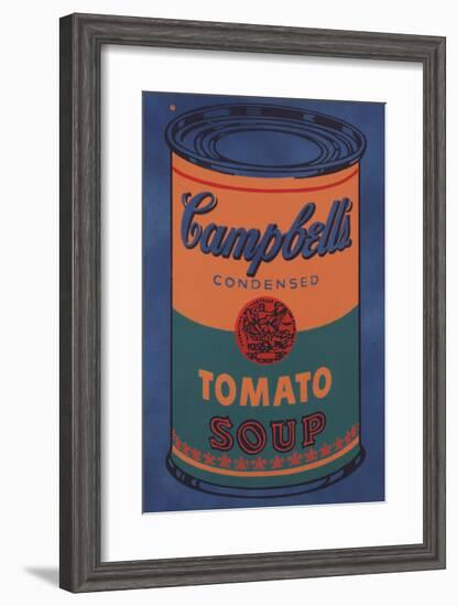 Colored Campbell's Soup Can, 1965 (blue & orange)-Andy Warhol-Framed Giclee Print