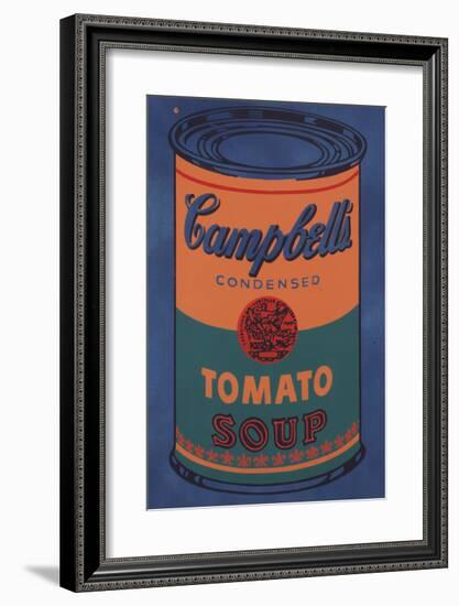 Colored Campbell's Soup Can, 1965 (blue & orange)-Andy Warhol-Framed Giclee Print