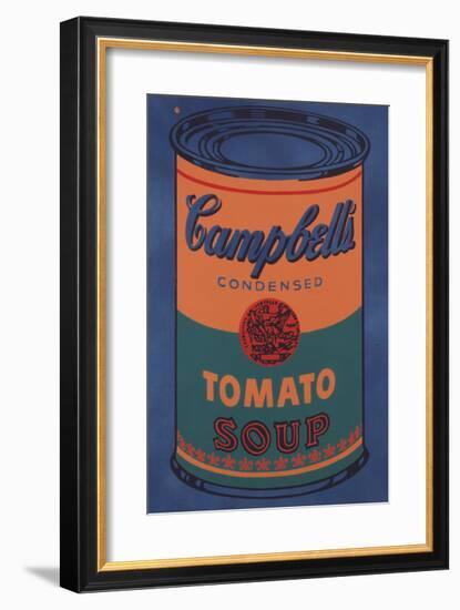 Colored Campbell's Soup Can, 1965 (blue & orange)-Andy Warhol-Framed Giclee Print