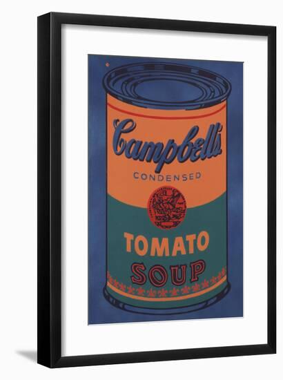 Colored Campbell's Soup Can, 1965 (blue & orange)-Andy Warhol-Framed Giclee Print