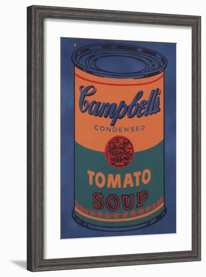 Colored Campbell's Soup Can, 1965 (blue & orange)-Andy Warhol-Framed Giclee Print