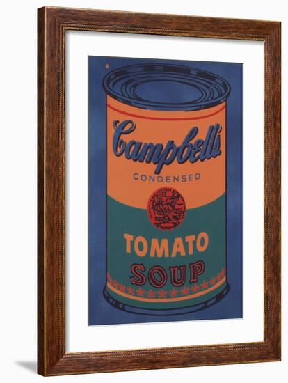 Colored Campbell's Soup Can, 1965 (blue & orange)-Andy Warhol-Framed Giclee Print