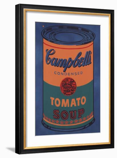 Colored Campbell's Soup Can, 1965 (blue & orange)-Andy Warhol-Framed Giclee Print