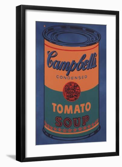 Colored Campbell's Soup Can, 1965 (blue & orange)-Andy Warhol-Framed Giclee Print