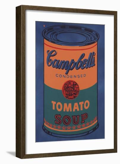 Colored Campbell's Soup Can, 1965 (blue & orange)-Andy Warhol-Framed Giclee Print