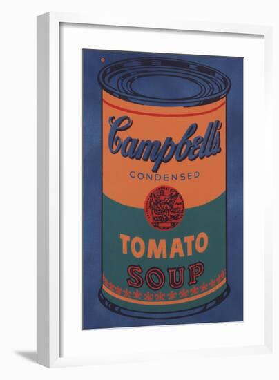 Colored Campbell's Soup Can, 1965 (blue & orange)-Andy Warhol-Framed Giclee Print