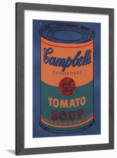 Colored Campbell's Soup Can, 1965 (blue & orange)-Andy Warhol-Framed Giclee Print