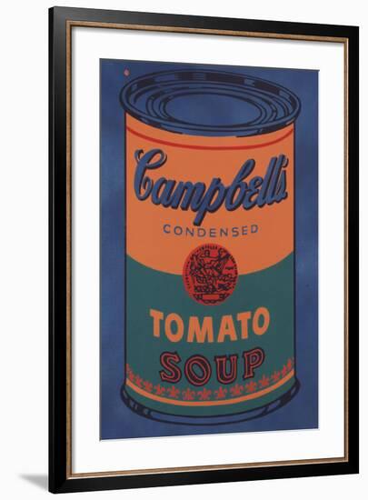 Colored Campbell's Soup Can, 1965 (blue & orange)-Andy Warhol-Framed Giclee Print