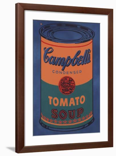 Colored Campbell's Soup Can, 1965 (blue & orange)-Andy Warhol-Framed Giclee Print