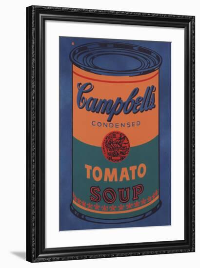 Colored Campbell's Soup Can, 1965 (blue & orange)-Andy Warhol-Framed Giclee Print