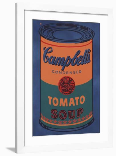 Colored Campbell's Soup Can, 1965 (blue & orange)-Andy Warhol-Framed Giclee Print