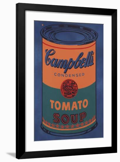 Colored Campbell's Soup Can, 1965 (blue & orange)-Andy Warhol-Framed Giclee Print