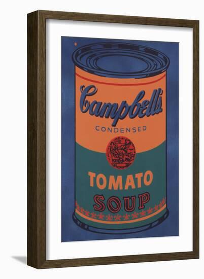 Colored Campbell's Soup Can, 1965 (blue & orange)-Andy Warhol-Framed Art Print