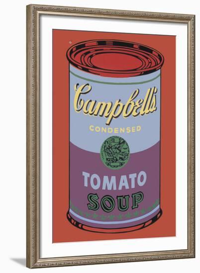 Colored Campbell's Soup Can, 1965 (blue & purple)-Andy Warhol-Framed Art Print