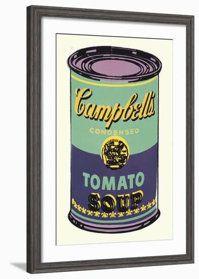 Colored Campbell's Soup Can, 1965 (green & purple)-Andy Warhol-Framed Art Print