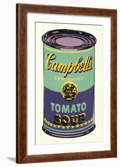 Colored Campbell's Soup Can, 1965 (green & purple)-Andy Warhol-Framed Art Print