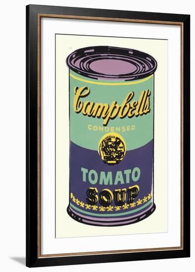 Colored Campbell's Soup Can, 1965 (green & purple)-Andy Warhol-Framed Art Print